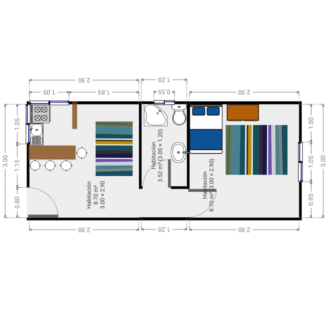 Cabaña 21 m2 | Casas Luz Elena
